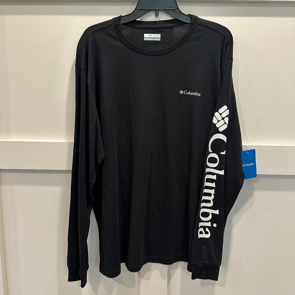 Columbia Gray XL Graphic Black Long Sleeve Tee